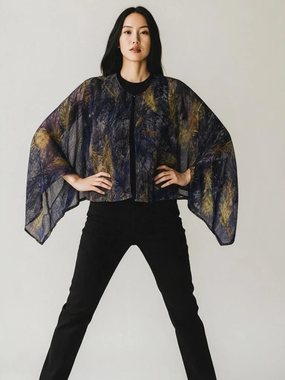 Sheer Patterned Sheer Kimono